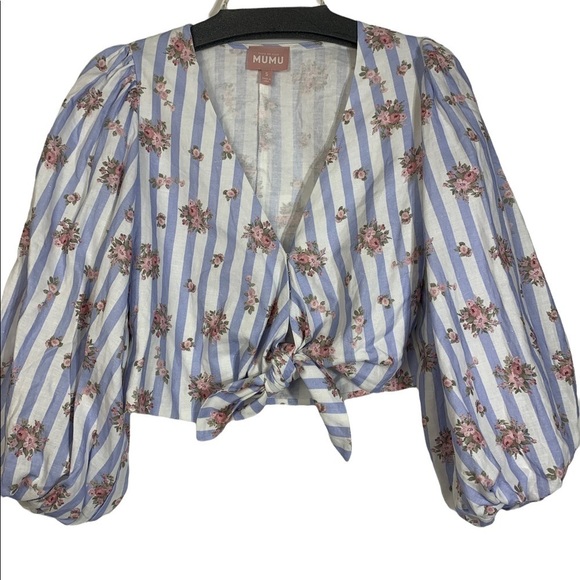 - Show Me Your Mumu X Pinck Addie Skirt Top Set Pink Floral Palmetto Blue Pink - Picture 4 of 13